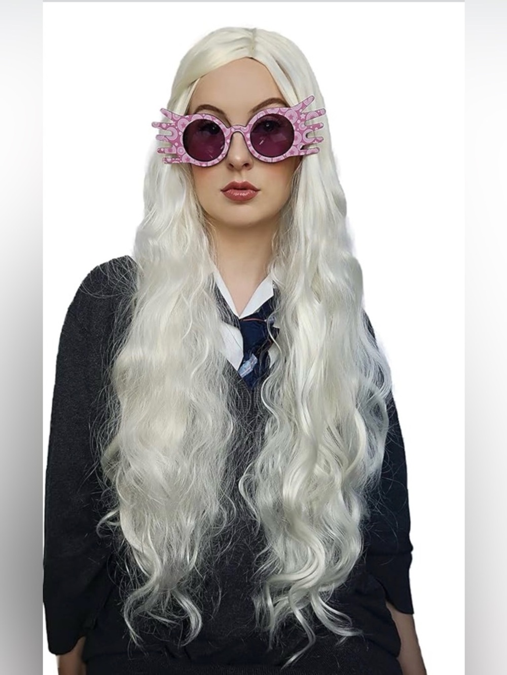 NWT Long Wavy Platinum Blonde Women's Wig - Elegant Platinum Blonde